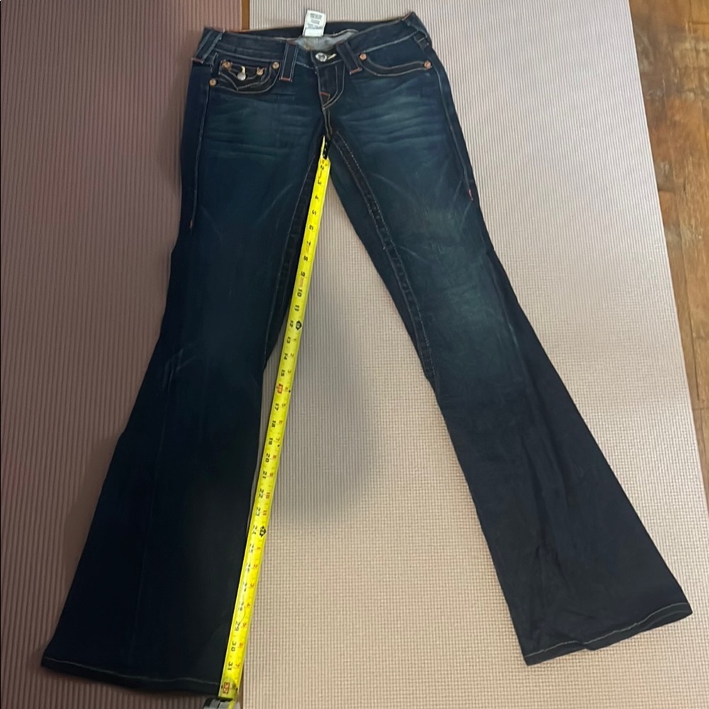 True Religion Blue Flare Wide Leg Jeans